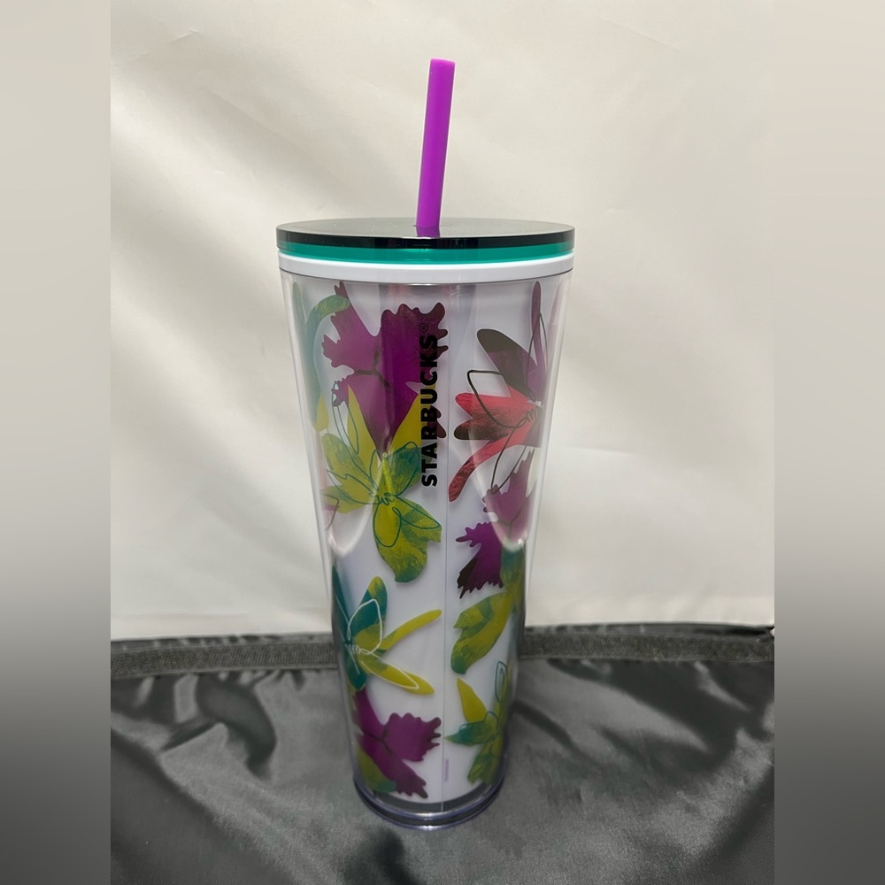 STARBUCKS Spring 2022 White Floral Cold Cup Venti Tumbler 24oz NWT